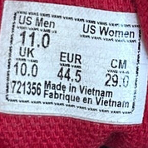 Vans Off The Wall - Old Skool - Sneakers - Red - Men's - 11 - Picture 9 of 9